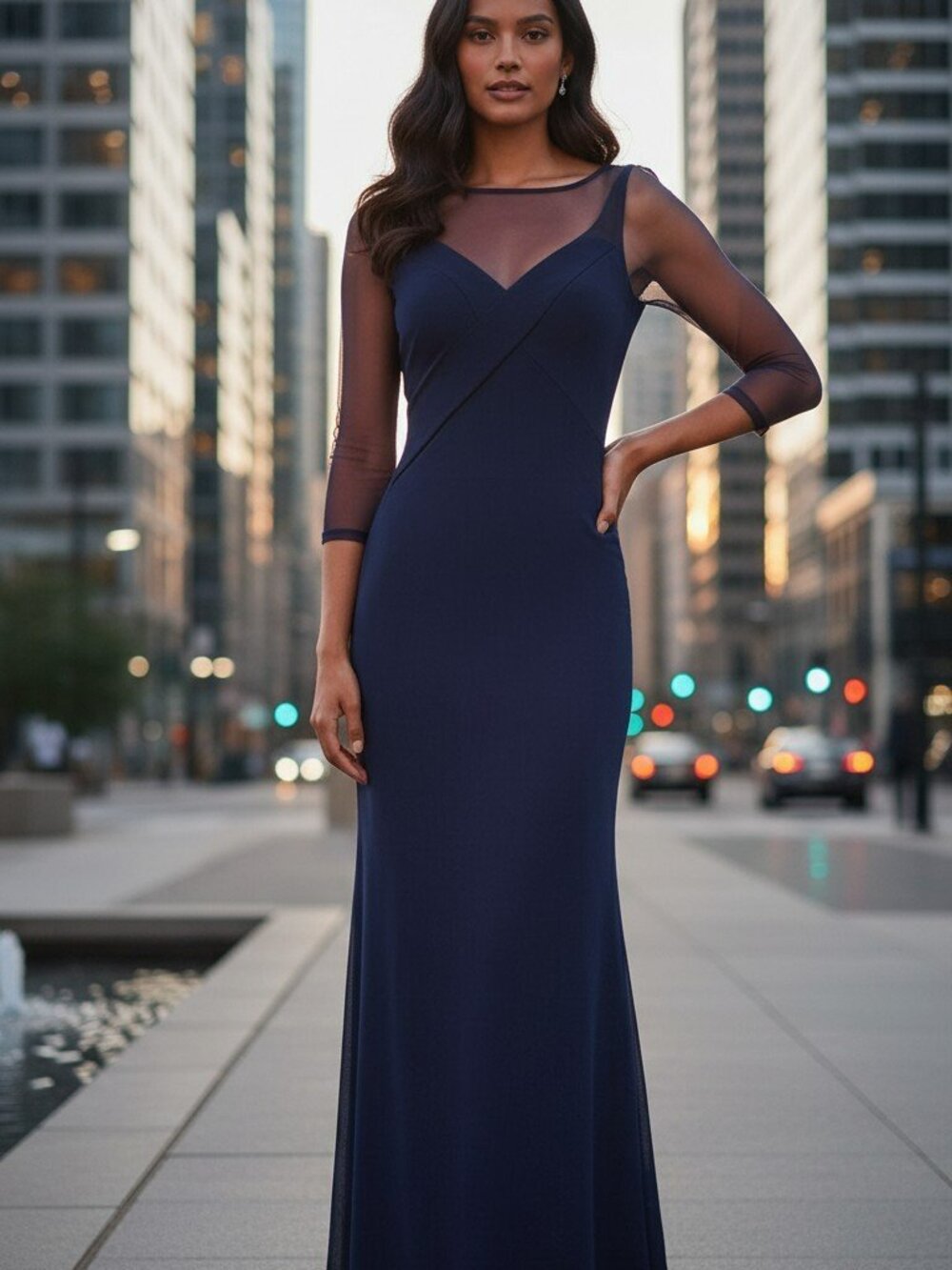 Chiara Boni Mesh Panel Ponte Gown Alidora NWOT (Never Worn)